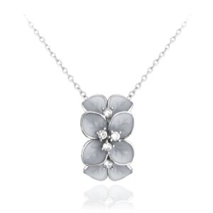 Rozkvitnutý strieborný náhrdelník Minet Flowers so zirkónmi